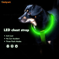 AidiPET LED USB قابل لإعادة الشحن الكلب هارنيس فاخر نايلون ليلي وامض الكلب تسخير سترة