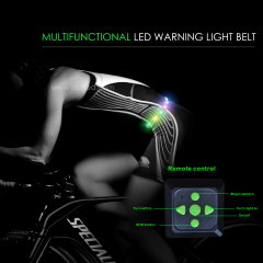 Cinto de cintura led de controle remoto led de segurança rgb para corrida de ciclismo com luz noturna cinto de cintura