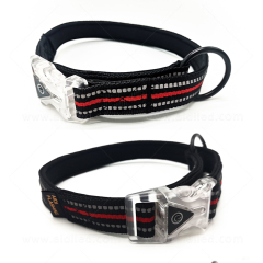الجملة تصميم USB جرو حزام قابل لإعادة الشحن USB تضيء طوق الكلب بقيادة جاهزة للشحن الكلاب