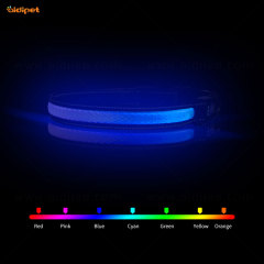 Coleira de cachorro branca USB de grande capacidade piscando coleira de cachorro de estimação RGB luminosa com design de moda