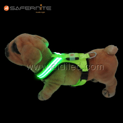 Gilet de harnais pour chien Led fluorescent Harnais pour animaux de compagnie personnalisé Led pour la sécurité nocturne des chiens Fabricant de harnais pour chien Led