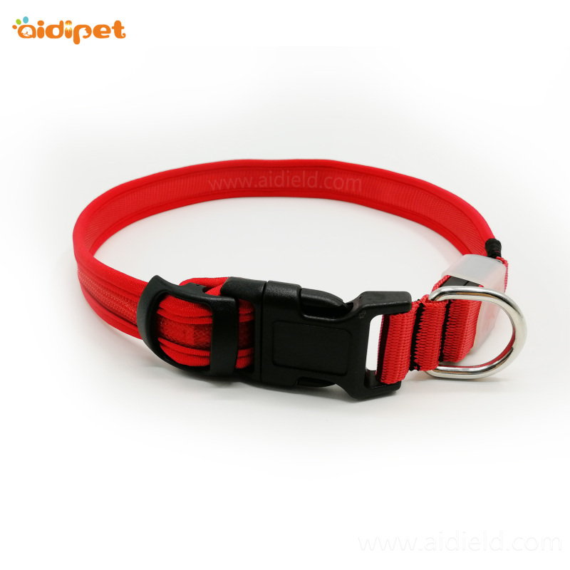 RGB Adjustable Dog Collar Seven Color Multiple Light Flashing Dog Collar Nylon Spandex Christmas Led Dog Collars