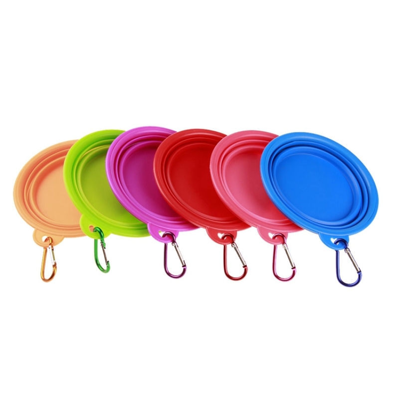 Silicone Collapsible Dog Bowl Foldable Pet Food Water Bowl for Outdoor Travelling Activity