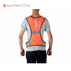 Detachable Led Light Safety Vest with Inner Pocket Reflective Nylon Mesh Safety Vest for Emergency Reflective Vest Safety