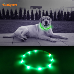 AIDI-C3 Nuit Sécurité Clignotant Clignotant Câble Usb Réglable Rechargeable Glow Light Up Led Pet Dog Collar