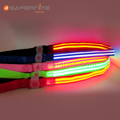 Bunte LED-Hundeleinen mit zwei optischen Fasern, schöne, im Dunkeln leuchtende Hundeleinen und Halsbänder für die Sicherheit von Haustieren in der Nacht