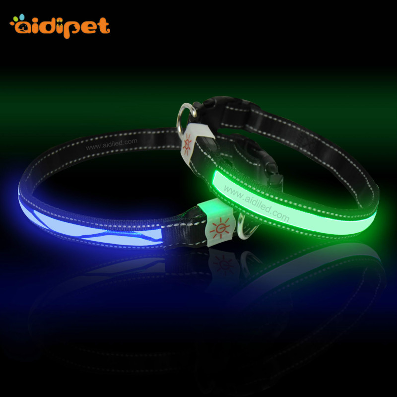New Pet Led Cat Collar Waterproof Usb Rechargeable Nylon Flashing Light Up Led Dog Collar Nylon