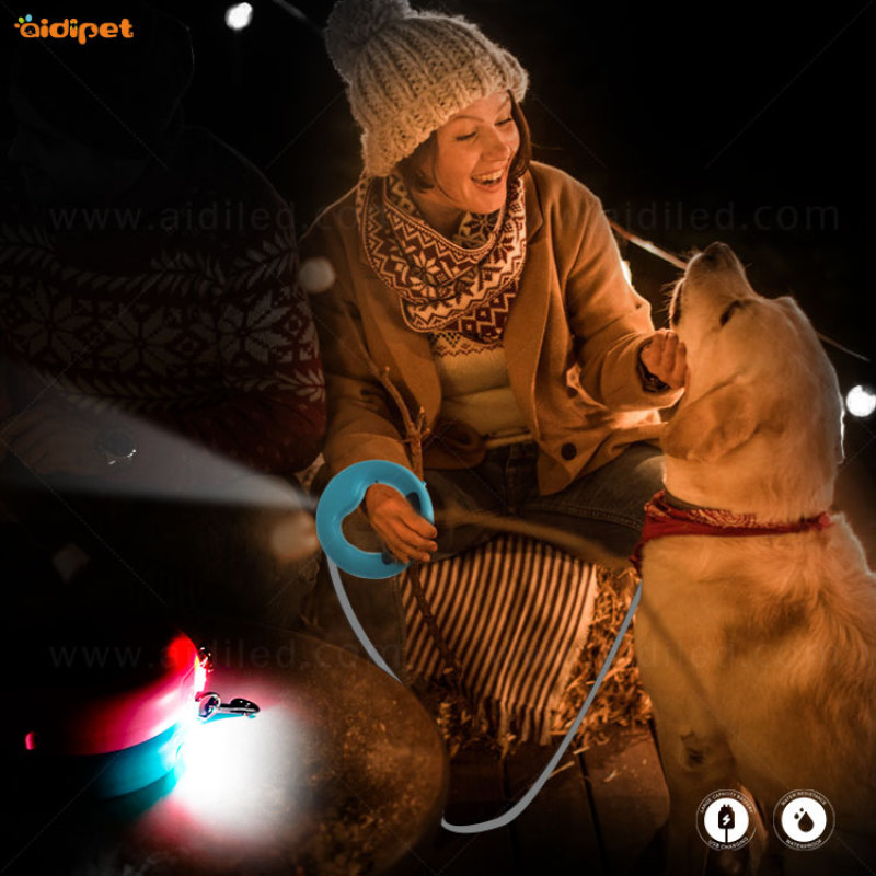 Hands free Led Retractable Dog Leash One Button Brake Pet Dog Leash Lead with Led Light