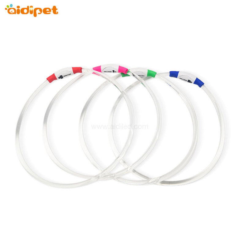 Light up Luminous Free Size Led Pet Collar USB Rechargeable Cuttable Dog Necklace Collar Light