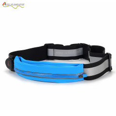 Bolsa de cintura esportiva led resistente à água pochete com carregador USB luz de corrida bolsa de cintura com brilho no escuro