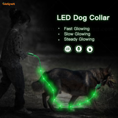 PVC Led Light Dog Leash USB Rechargeable Dog Leash Light night Safety Tali Hewan Peliharaan Berjalan Anjing dalam Gelap