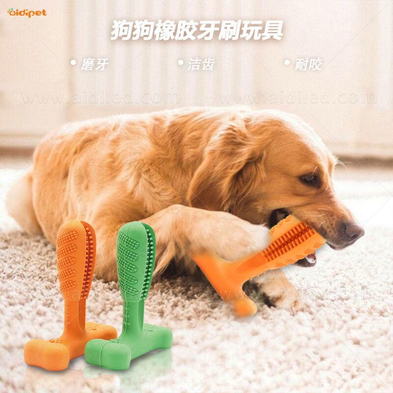 Pet Suppliers Teeth Cleaning Dog Toothbrush Stick Chew Toy for Dogs Rubber Toothbrush Toys for Dogs