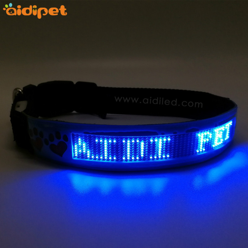 Anti-lost Programmed USB Led Dog Collar Control with APP Connect with Mobile High Tech Display  Dog Collar Led