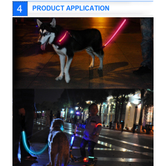 Laisse de chien en maille de Nylon solide avec lumières clignotantes laisse de chien de compagnie lumineuse laisse de sécurité USB pour animaux de compagnie