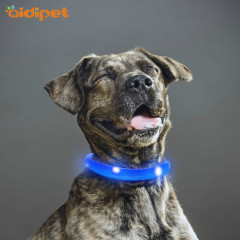 Collier de lueur de chien en silicone étanche éclairant le collier de chien de compagnie lueur dans l'obscurité colliers pour animaux de compagnie rechargeables par USB
