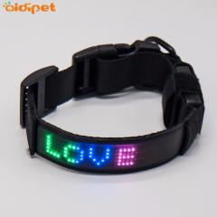 Penjualan promosi New Fashion Led Display DIY Texting Anti-lost Dog Collar Kapasitas Besar USB Rechargeable Led Light Dog Collar