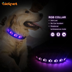Fabricante, venta al por mayor, collar de perro led impermeable recargable personalizado para mascotas