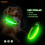 Collar LED para perro mascota que brilla intensamente recargable por USB para seguridad nocturna