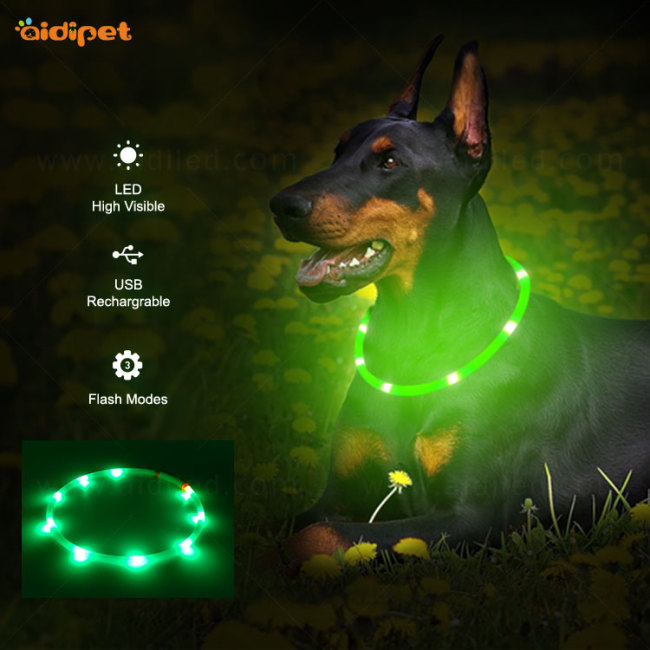 Регулируемый светодиодный ошейник для собак с защитой от ночных прогулок