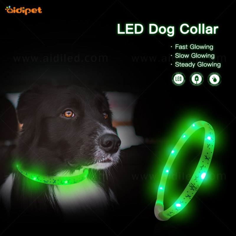 606421633461/6 Светодиодные фонари Ошейники для домашних животных Регулируемый силиконовый ошейник для собак