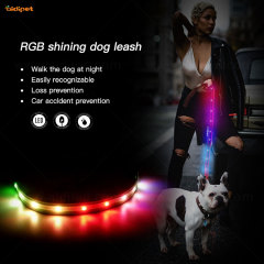 RGB Blink Colorful Led Pet Leash untuk Anjing Persediaan Hewan Peliharaan Yang Sangat Keren Penutup Sutra Ikan Menyala Memimpin Panjang 120cm
