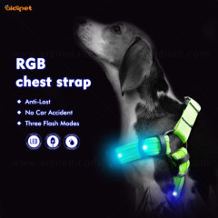 Nilon Anjing Keselamatan Hewan Peliharaan LED Lampu Berkedip Harness LED Tali Kerah Rompi