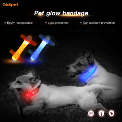 Copri collare per cani a led multifunzione Luce morbida in silicone anti-pulci Collare per cani da compagnia Guinzaglio per cani Luce seghettata