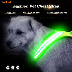 Colete com arnês para cães recarregável USB LED, arnês para cães de segurança LED refletivo