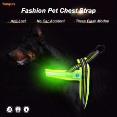 China Pet Supply Led Pet Harness met reflecterende stiksels Mesh Harness Flashing Dog Harness Wholesale