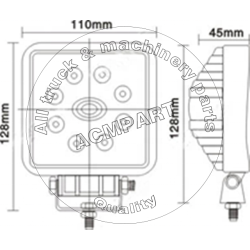 DC10v 80v 27w Waterproof Ip67 vehicle-mounted Auto Lamp forklift LED Work Light
