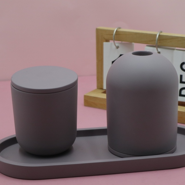 C&H Cement Candle Reed Diffuser Jar Original Color Diy Logo Cement Container Home Deco Gift Set