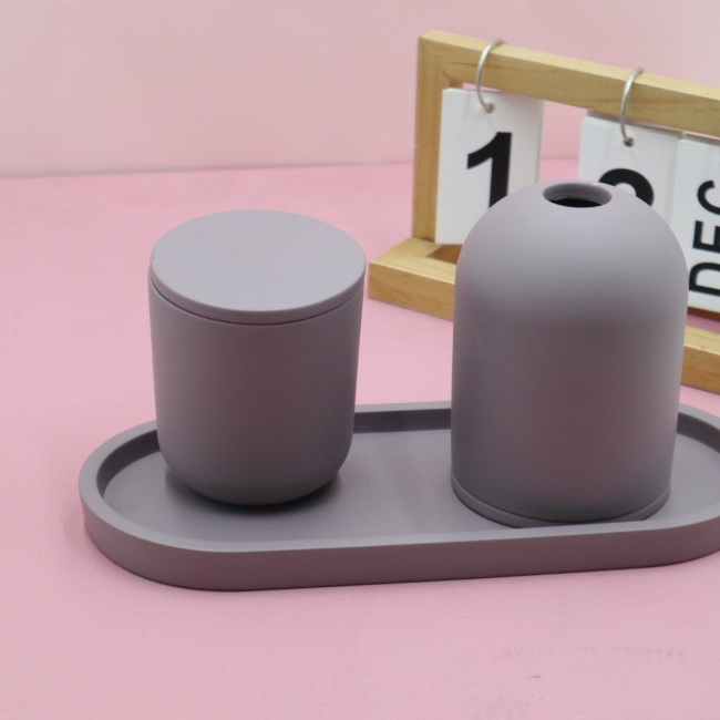 C&H Cement Candle Reed Diffuser Jar Original Color Diy Logo Cement Container Home Deco Gift Set