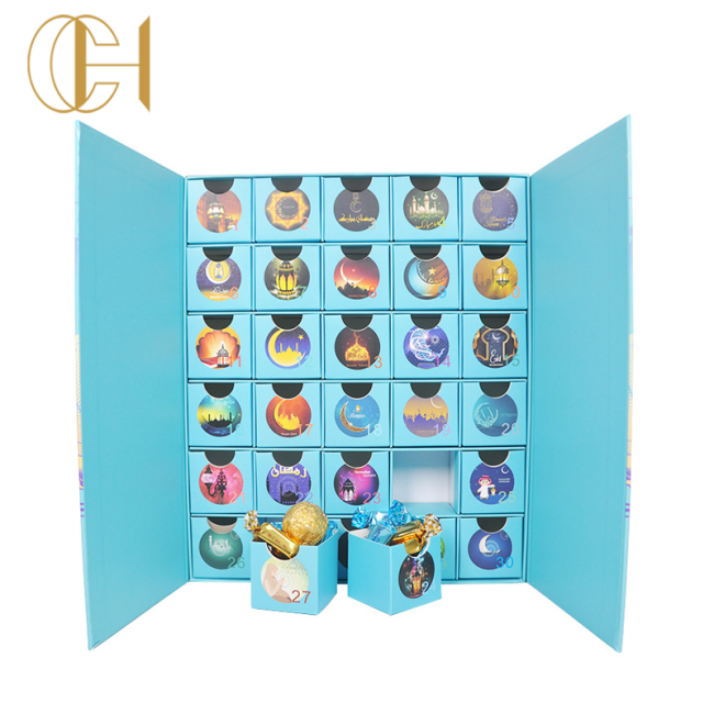 CH Customized Design Advent Calendar Box Wooden Drawer Refill Reusable Storage Decoration Diy Present Countdown Gift Box