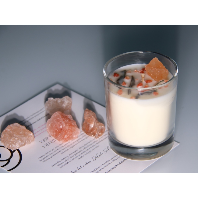 C&H Home Deco Clearly Glass Bottle Soy Wax Candle Crystal Dried Flower Wax Candle Jar for Gift