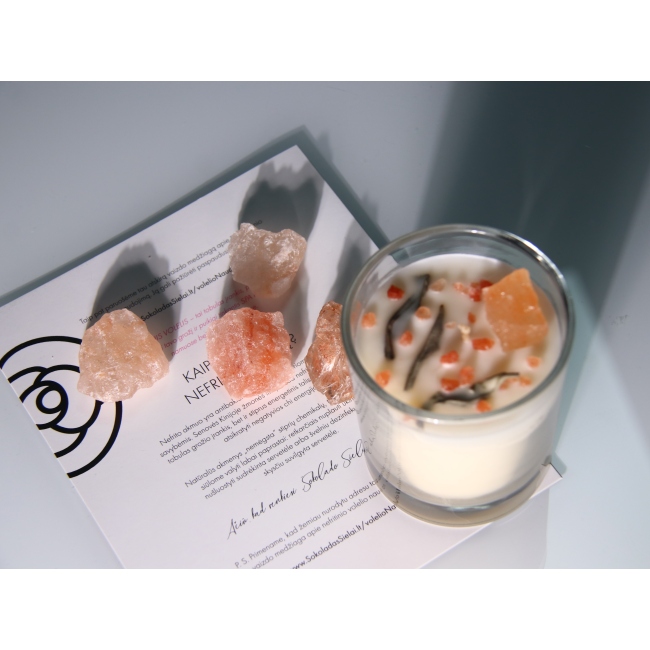 C&H Home Deco Clearly Glass Bottle Soy Wax Candle Crystal Dried Flower Wax Candle Jar for Gift