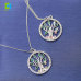 C&H Customized Design Silver Plated Evil Eye Necklace Crystal Zircon Life Of Tree Necklace For Women