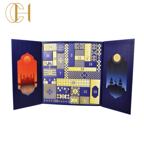 CH Islamic Ramadan Gift Box Customized Design Advent Calendar Box Drawer Refill Reusable High Quality Paper Box