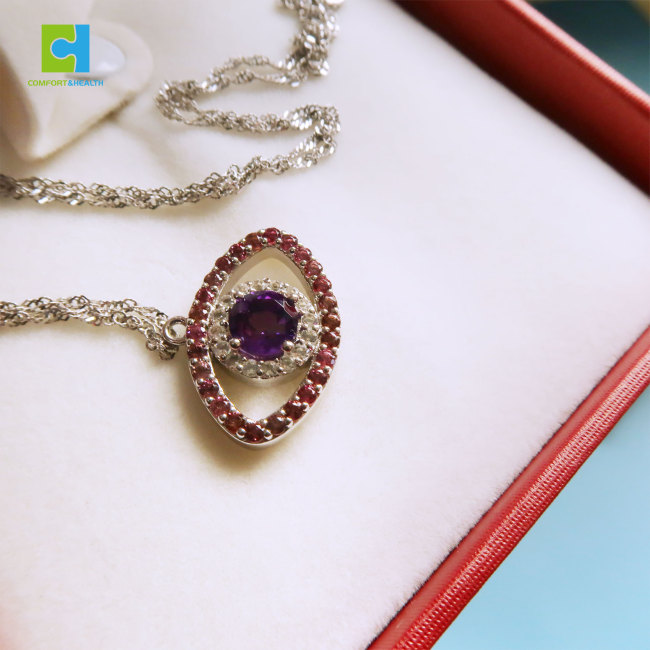 C&H Silver Plated Evil Eye Pendant Necklace Hollow Crystal Zircon Eye Necklace