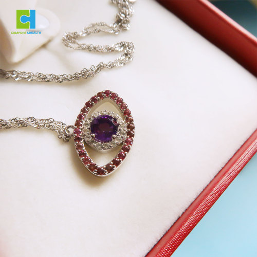 C&H Silver Plated Evil Eye Pendant Necklace Hollow Crystal Zircon Eye Necklace