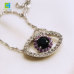 C&H Silver Plated Evil Eye Pendant Necklace Hollow Crystal Zircon Eye Necklace