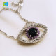 C&H Silver Plated Evil Eye Pendant Necklace Hollow Crystal Zircon Eye Necklace