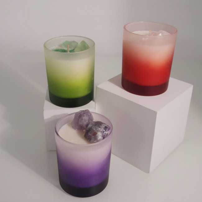 C&H Custom Candle Jar Unique Gradient Purple Transparent Candle Jars 10oz 12oz 14oz 16 Candle Jars