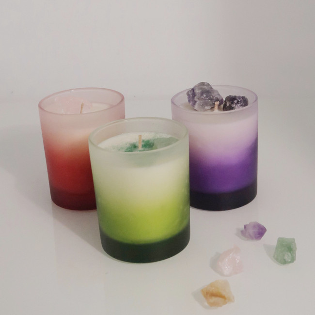 C&H Custom Candle Jar Unique Gradient Purple Transparent Candle Jars 10oz 12oz 14oz 16 Candle Jars