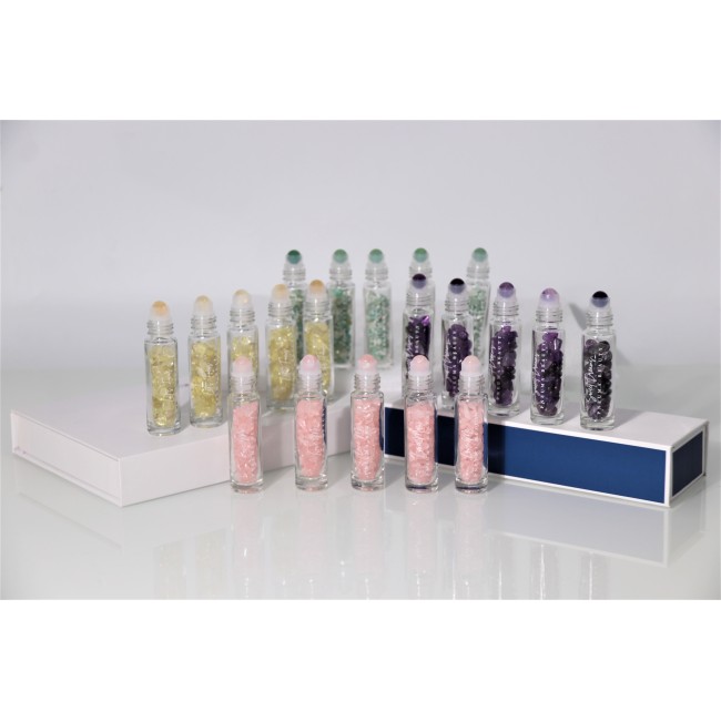 Custom Logo 10ml Glass Roller Ball Bottle Round Essential Oil with Roll-on Cap Aromatherapy Pure Natural