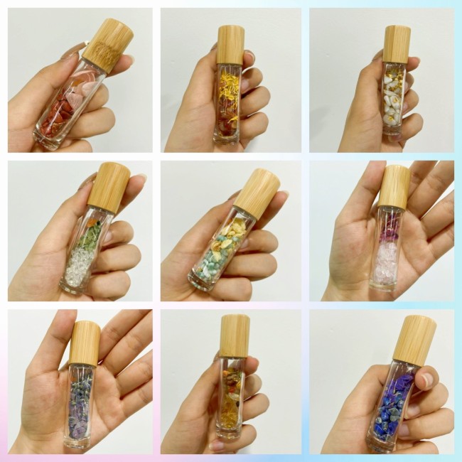 Custom Logo 10ml Glass Roller Ball Bottle Round Essential Oil with Roll-on Cap Aromatherapy Pure Natural