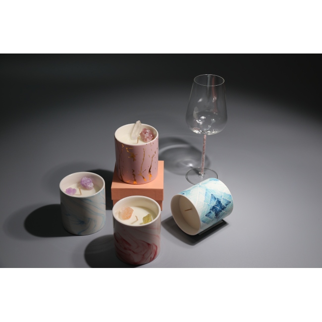C&H Custom Fall House Black Luxury Ceramic Scented Candle Fragrance Vessel Jars Holders Ceramic