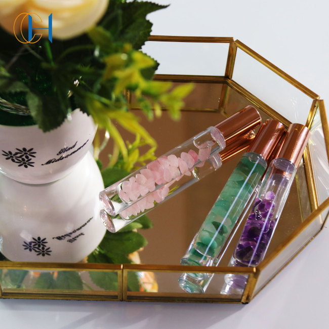 C&H Small Sample Perfume Bottle 10ml Mini Empty Clear Bottle Glass Crystal Tube Perfume Atomizer Tester Oil Packaging