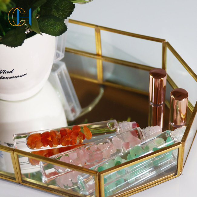 C&H Small Sample Perfume Bottle 10ml Mini Empty Clear Bottle Glass Crystal Tube Perfume Atomizer Tester Oil Packaging
