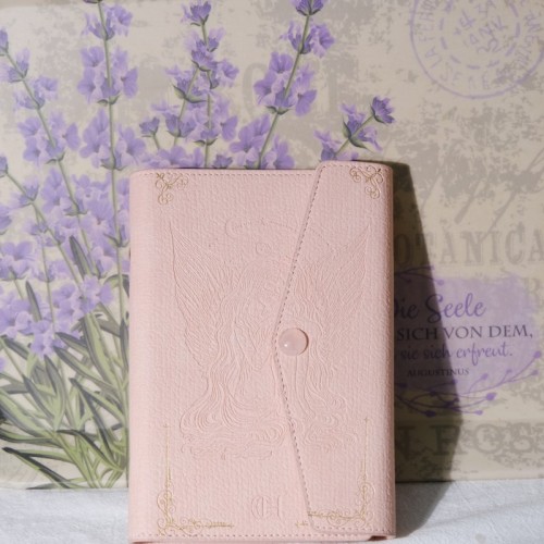 C&H Valentine's Day Pink Crystal Leather Journal Rose Quartz Infused Love Diary Heart Cupid Themed Romantic Notebook