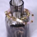 C&H Trendy Natural Amethyst Pink Quartz Golden Hematite Beaded Charm DIY Pyramid Style Letterpress Printed Bracelet Set